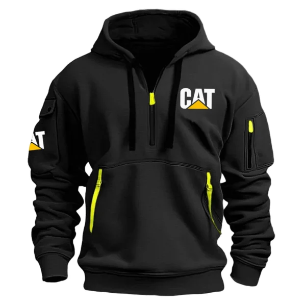 Special Release Caterpillar Construction  Hoodie Half Zipper QTCO191124A2CAT - Black