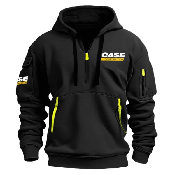 Special Release Case Construction Construction  Hoodie Half Zipper QTCO191124A2CC - Black