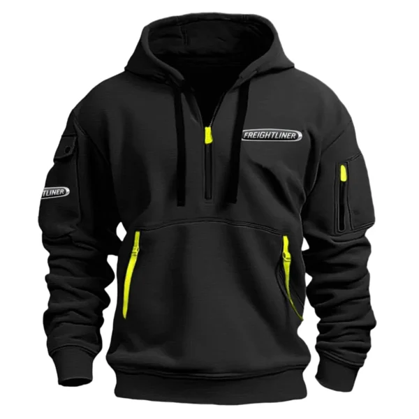 Special Release Freightliner Construction  Hoodie Half Zipper QTCO191124A2FRE - Black