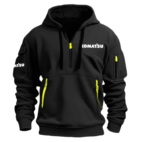 Special Release Komatsu Construction  Hoodie Half Zipper QTCO191124A2KOM - Black