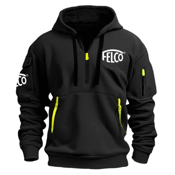 Special Release Felco Gardening Hoodie Half Zipper QTGR101124A02FL - Black