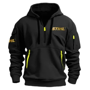 Special Release Stihl Gardening Hoodie Half Zipper QTGR101124A05ST - Black