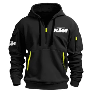 KTM Exclusive Logo Hoodie Half Zipper Motorcycles Fans Loves QTMT191224A1KTM - Black