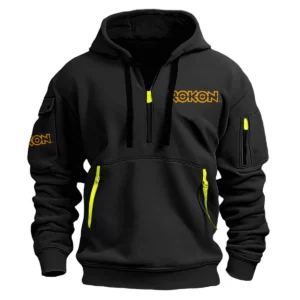 Rokon Exclusive Logo Hoodie Half Zipper Motorcycles Fans Loves QTMT191224A1ROK - Black