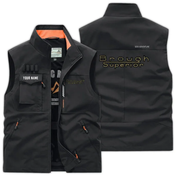 Brough Superior Exclusive Logo Outdoor Vest Motorcycles QTMTS261224A01BRO - Black