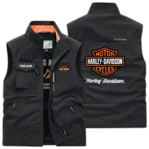 Harley-Davidson Exclusive Logo Outdoor Vest Motorcycles QTMTS261224A01HD - Black