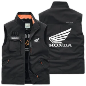 Honda Motorcycles Exclusive Logo Outdoor Vest Motorcycles QTMTS261224A01HON - Black