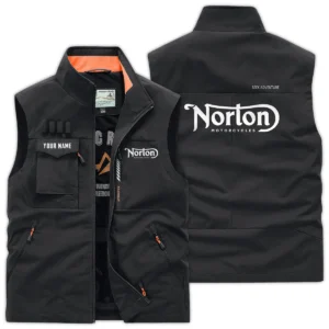 Norton Motorcycles Exclusive Logo Outdoor Vest Motorcycles QTMTS261224A01NOR - Black