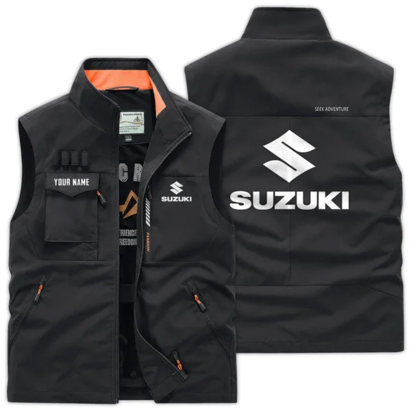 Suzuki Exclusive Logo Outdoor Vest Motorcycles QTMTS261224A01SUZ - Black