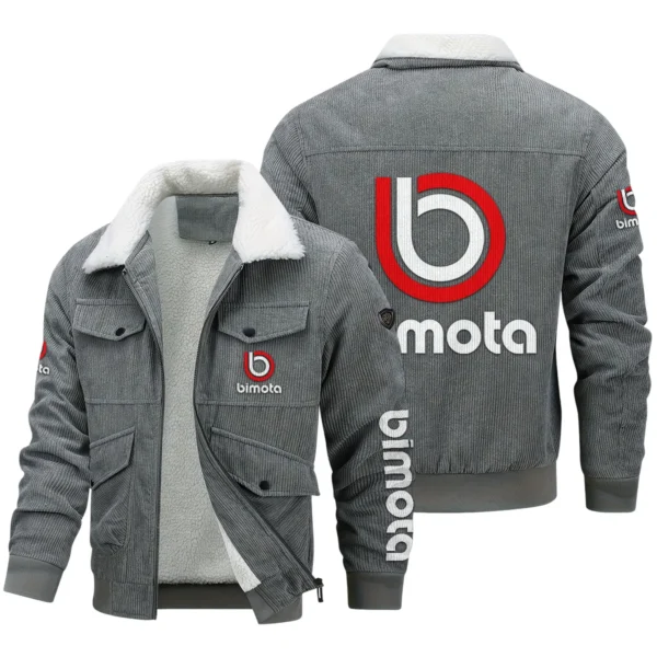 Bimota Motorcycles Exclusive LogoThickened Corduroy Jacket Motorcycles QTMT191224A5BIM - Gray