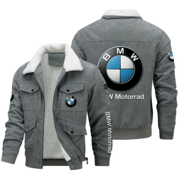 BMW Motorrad Exclusive LogoThickened Corduroy Jacket Motorcycles QTMT191224A5BMW - Gray