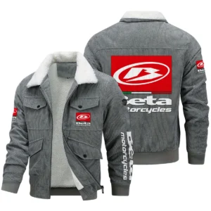 Beta Motorcycles Exclusive LogoThickened Corduroy Jacket Motorcycles QTMT191224A5BTA - Gray