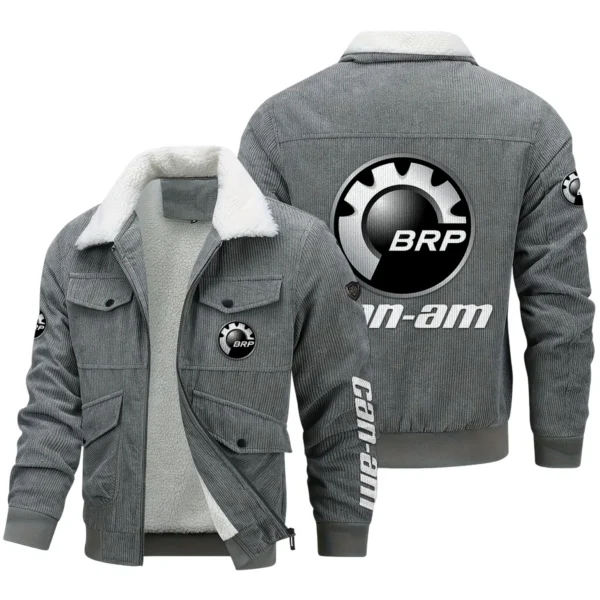 BRP Can-am Exclusive LogoThickened Corduroy Jacket Motorcycles QTMT191224A5CAN - Gray