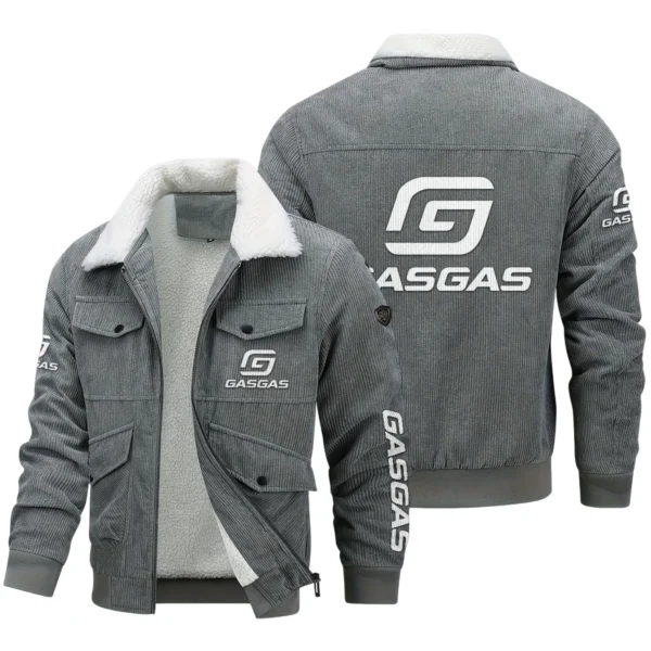 GasGas Exclusive LogoThickened Corduroy Jacket Motorcycles QTMT191224A5GAS - Gray