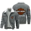 Harley-Davidson Exclusive LogoThickened Corduroy Jacket Motorcycles QTMT191224A5HD - Khaki