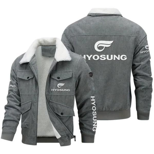 Hyosung Motorcyles Exclusive LogoThickened Corduroy Jacket Motorcycles QTMT191224A5HYO - Gray