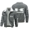 Keeway Motorcycles Exclusive LogoThickened Corduroy Jacket Motorcycles QTMT191224A5KEE - Gray
