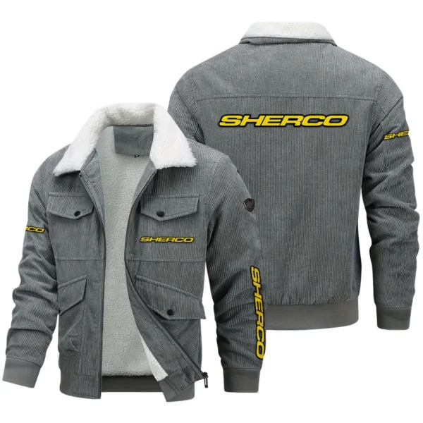 Sherco Exclusive LogoThickened Corduroy Jacket Motorcycles QTMT191224A5SHE - Gray