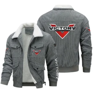 Victory Motorcycles Exclusive LogoThickened Corduroy Jacket Motorcycles QTMT191224A5VIC - Gray