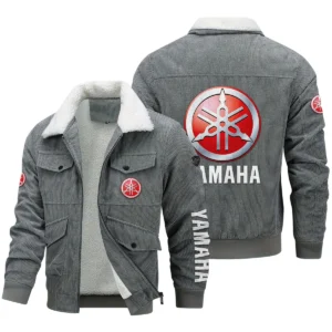 Yamaha Exclusive LogoThickened Corduroy Jacket Motorcycles QTMT191224A5YAM - Gray