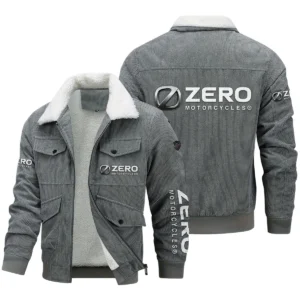 Zero Motorcycles Exclusive LogoThickened Corduroy Jacket Motorcycles QTMT191224A5ZER - Gray