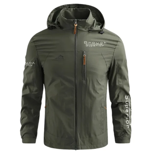 Brough Superior Exclusive Logo Waterproof Outdoor Jacket Motorcycles QTMT191224A2BRO - Army Green