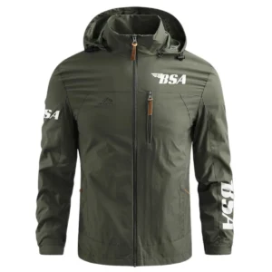 BSA Motorcycles Exclusive Logo Waterproof Outdoor Jacket Motorcycles QTMT191224A2BSA - Army Green