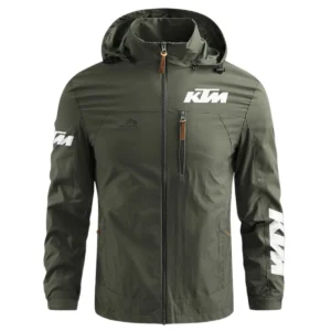 KTM Exclusive Logo Waterproof Outdoor Jacket Motorcycles QTMT191224A2KTM - Army Green