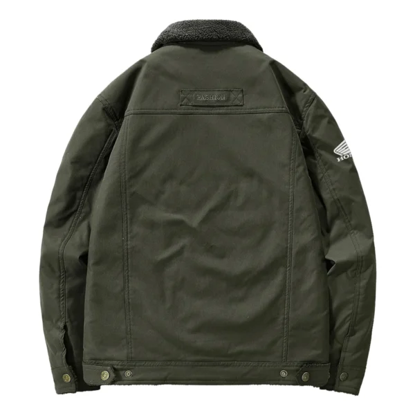 Honda Motorcycles Exclusive Logo Velvet Coat Motorcycles QTMT191224A4HON - Army Green