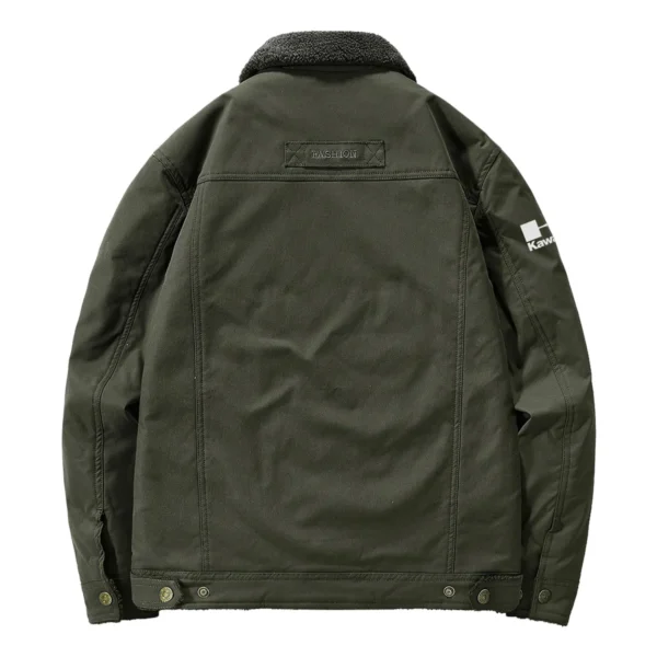 Kawasaki Exclusive Logo Velvet Coat Motorcycles QTMT191224A4KAW - Army Green