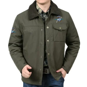 MV Agusta Exclusive Logo Velvet Coat Motorcycles QTMT191224A4MVA - Army Green