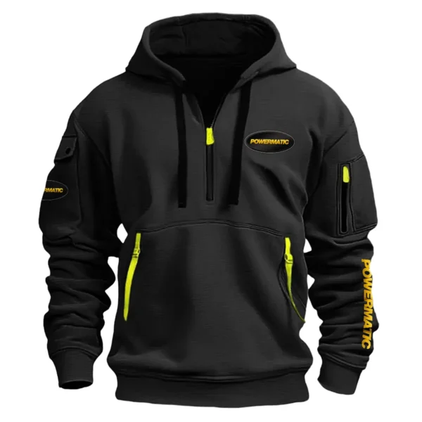 Powermatic Carpenter Exclusive Logo Fashion Hoodie Half Zipper BLC110A4HHZ - Black