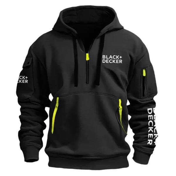 Black and Decker Carpenter Exclusive Logo Fashion Hoodie Half Zipper BLC110A22HHZ - Black