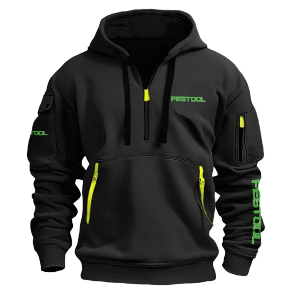 Festool Carpenter Exclusive Logo Fashion Hoodie Half Zipper BLC110A28HHZ - Black