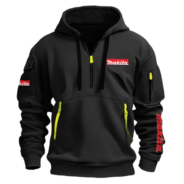 Makita Carpenter Exclusive Logo Fashion Hoodie Half Zipper BLC110A34HHZ - Black