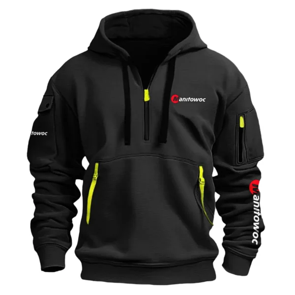 Manitowoc Construction			 Exclusive Logo Fashion Hoodie Half Zipper BLCW309A2HHZ - Black