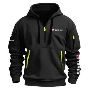 Terex Construction			 Exclusive Logo Fashion Hoodie Half Zipper BLCW309A4HHZ - Black