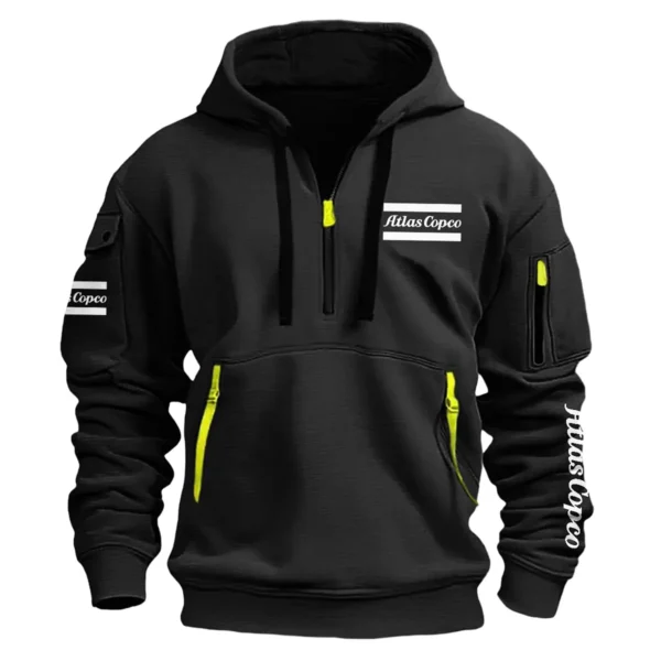 Atlas Copco Construction			 Exclusive Logo Fashion Hoodie Half Zipper BLCW309A6HHZ - Black