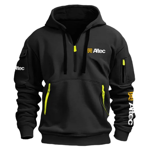 Altec Inc. Construction			 Exclusive Logo Fashion Hoodie Half Zipper BLCW309A15HHZ - Black