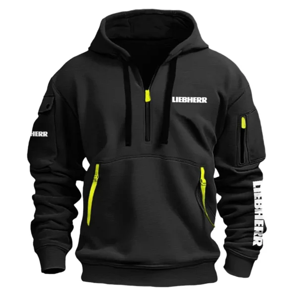 Liebherr Construction			 Exclusive Logo Fashion Hoodie Half Zipper BLCW309A16HHZ - Black