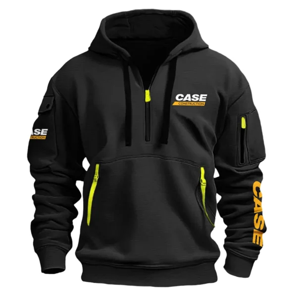 Case Construction			 Exclusive Logo Fashion Hoodie Half Zipper BLCW309A17HHZ - Black