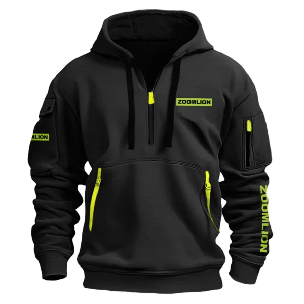 Zoomlion Construction			 Exclusive Logo Fashion Hoodie Half Zipper BLCW309A18HHZ - Black