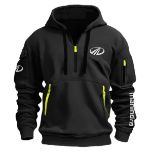 Mahindra Farmer Exclusive Logo Fashion Hoodie Half Zipper BLF8424A18HHZ - Black