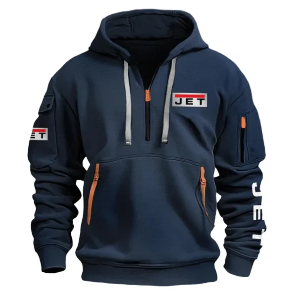 Jet Tools Carpenter Exclusive Logo Fashion Hoodie Half Zipper BLC110A6HHZ - Navy