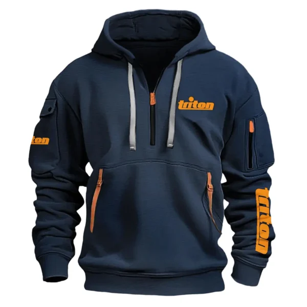 Triton Tools Carpenter Exclusive Logo Fashion Hoodie Half Zipper BLC110A8HHZ - Navy