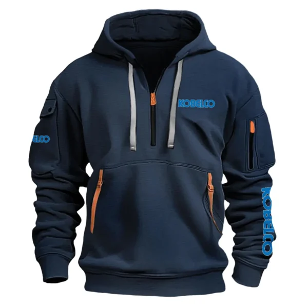 Kobelco Construction			 Exclusive Logo Fashion Hoodie Half Zipper BLCW309A9HHZ - Navy