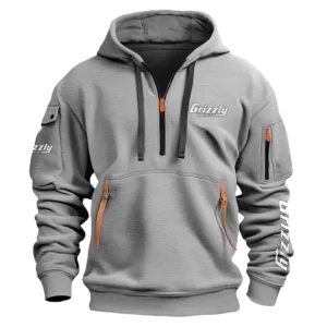 Grizzly Industrial Carpenter Exclusive Logo Fashion Hoodie Half Zipper BLC110A3HHZ - Gray