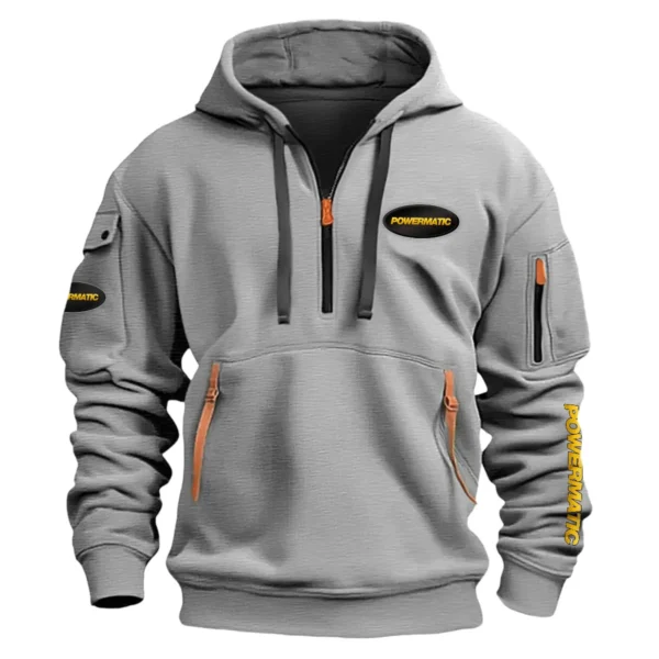 Powermatic Carpenter Exclusive Logo Fashion Hoodie Half Zipper BLC110A4HHZ - Gray