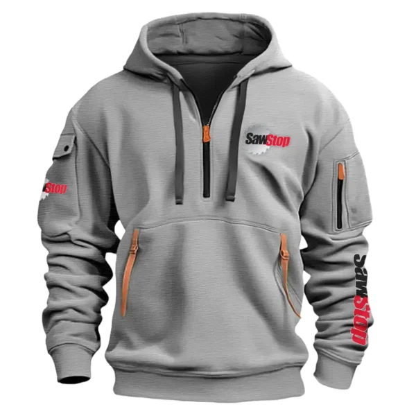 SawStop Carpenter Exclusive Logo Fashion Hoodie Half Zipper BLC110A5HHZ - Gray