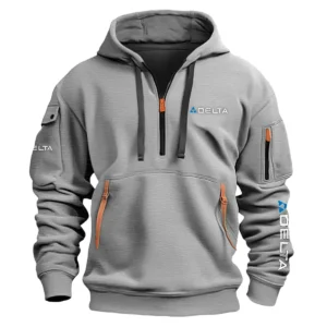 Delta Power Equipment Carpenter Exclusive Logo Fashion Hoodie Half Zipper BLC110A7HHZ - Gray